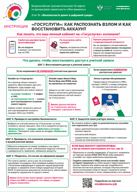 Инструкция «Как распознать взлом и восстановить доступ к «Госуслугам» 